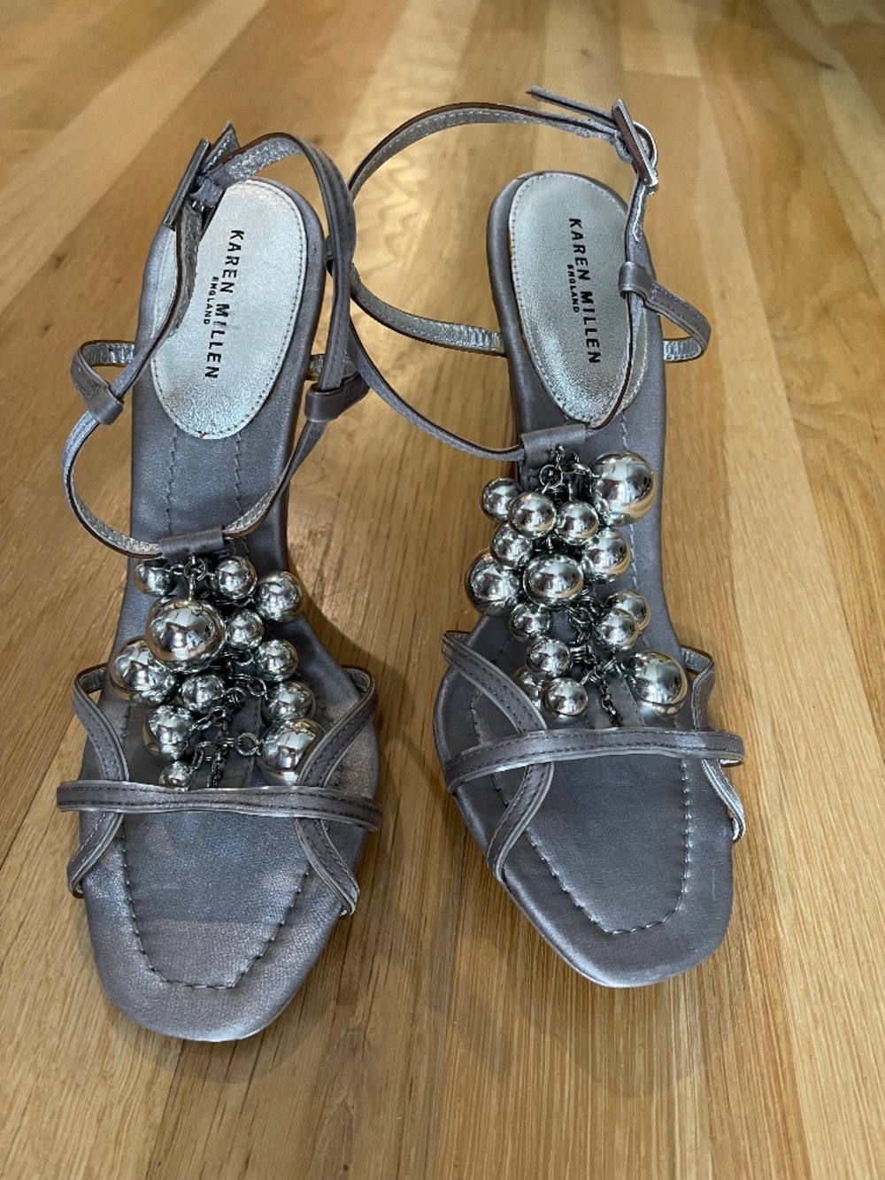 Karen Millen Silver Sandals, Size US 6, EU 36